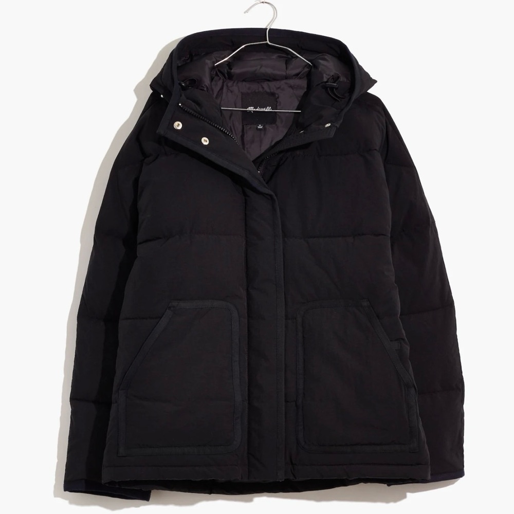 Madewell Black Hooded Ski Jacket